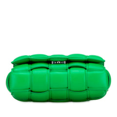 ボッテガヴェネタ マキシイントレチャート カセット ショルダーバッグ グリーン レザー レディース BOTTEGAVENETA 【中古】