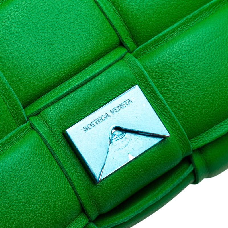 ボッテガヴェネタ マキシイントレチャート カセット ショルダーバッグ グリーン レザー レディース BOTTEGAVENETA 【中古】