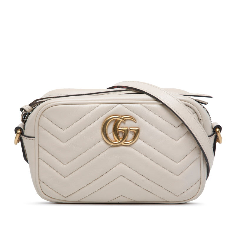 グッチ GGマーモント ショルダーバッグ 448065 アイボリー レザー レディース GUCCI 【中古】
