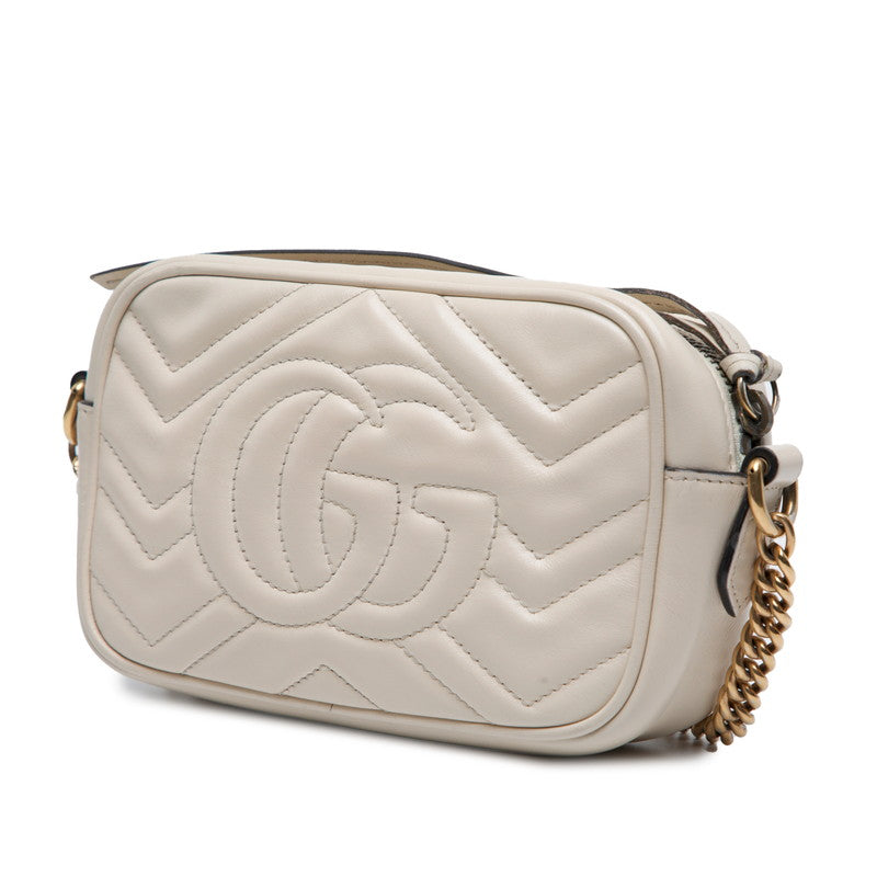 グッチ GGマーモント ショルダーバッグ 448065 アイボリー レザー レディース GUCCI 【中古】