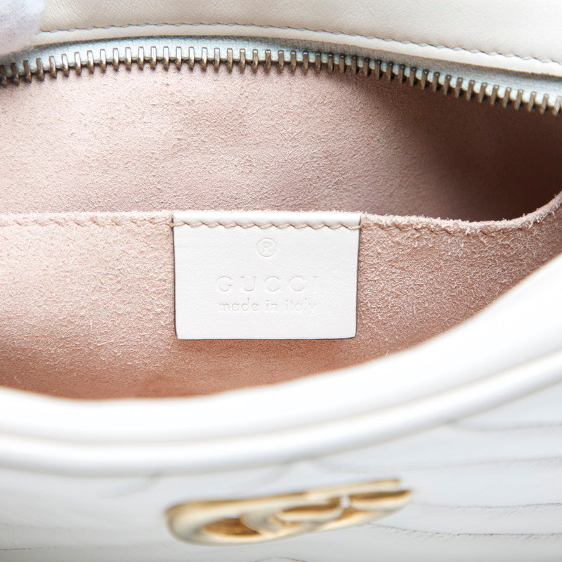 グッチ GGマーモント ショルダーバッグ 448065 アイボリー レザー レディース GUCCI 【中古】