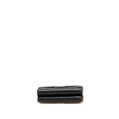 シャネル ココマーク マトラッセ 三つ折り財布 ブラック ラムスキン レディース CHANEL 【中古】