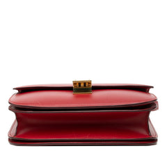 セリーヌ クラシックボックス 斜め掛け ショルダーバッグ レッド レザー レディース CELINE 【中古】