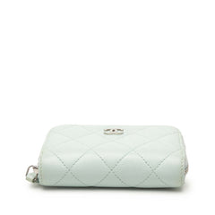 シャネル マトラッセ ココマーク コインケース 小銭入れ ブルー キャビアスキン レディース CHANEL 【中古】