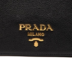 プラダ 斜め掛け ショルダーバッグ ブラック ヴィッテロダイノレザー レディース PRADA 【中古】