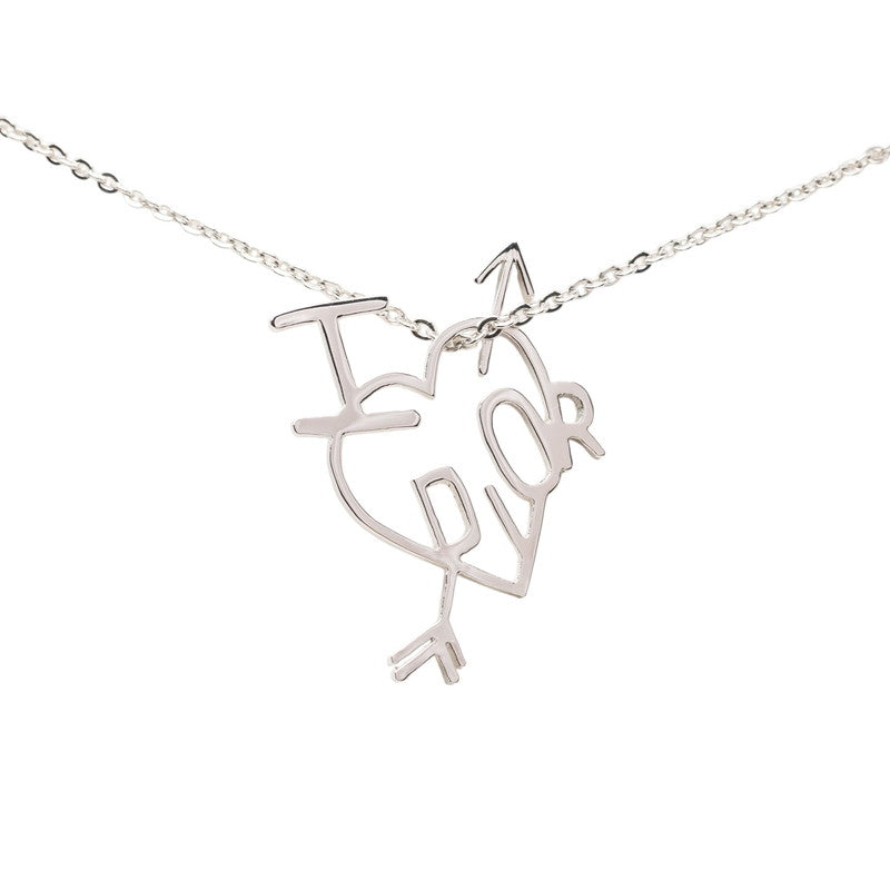 ディオール I LOVE DIOR ハートアロー チェーン ペンダント ネックレス シルバー メタル レディース Dior 【中古】