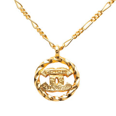 シャネル ココマーク ネックレス ゴールド メッキ ラインストーン レディース CHANEL 【中古】
