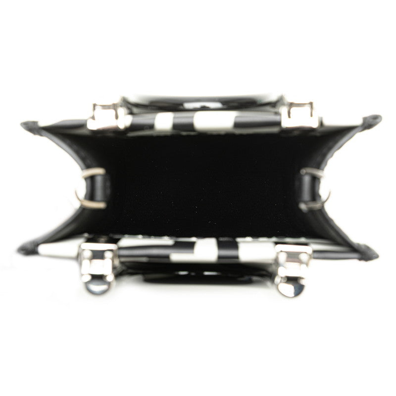 フェンディ × マークジェイコブス MARC JACOBS サンシャイン ショッパー スモール ハンドバッグ ショルダーバッグ 2WAY 8BS051 ブラック ホワイト レザー レディース FENDI 【中古】