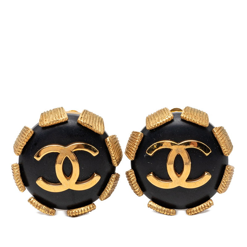シャネル ココマーク ヴィンテージ イヤリング 94P ゴールド ブラック メッキ レディース CHANEL 【中古】