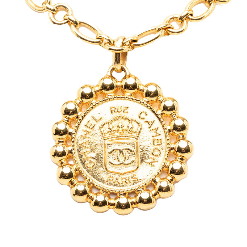 シャネル RUE CAMBON カンボン ヴィンテージ ネックレス ゴールド メッキ レディース CHANEL 【中古】