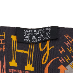 エルメス ツイリー 1001H 千と一のH スカーフ ブラック グレー オレンジ シルク レディース HERMES 【中古】