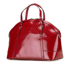グッチ マイクログッチシマ ハンドバッグ ショルダーバッグ 2WAY 309614 レッド エナメル レザー レディース GUCCI 【中古】
