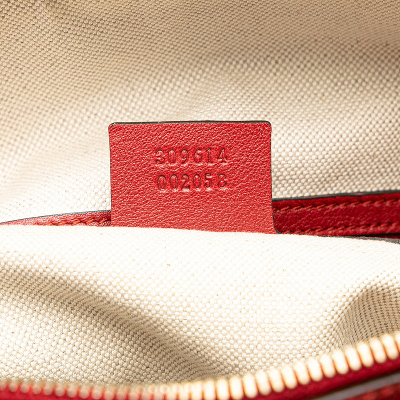 グッチ マイクログッチシマ ハンドバッグ ショルダーバッグ 2WAY 309614 レッド エナメル レザー レディース GUCCI 【中古】