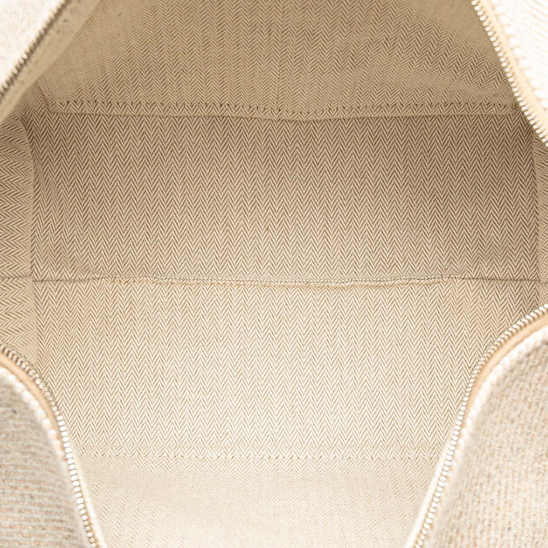 エルメス ブリッド ア ブラック オ カレ GM ハンドバッグ ポーチ ベージュ イエロー トワルシェブロン レディース HERMES 【中古】