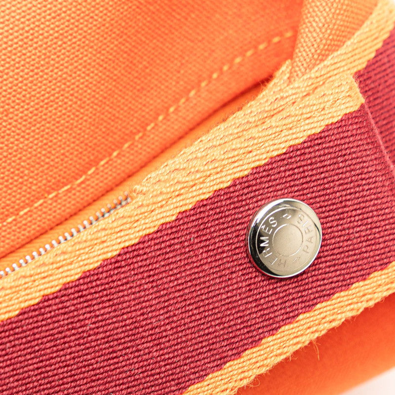 エルメス ブリッドアブラックPM ハンドバッグ オレンジ キャンバス レディース HERMES 【中古】
