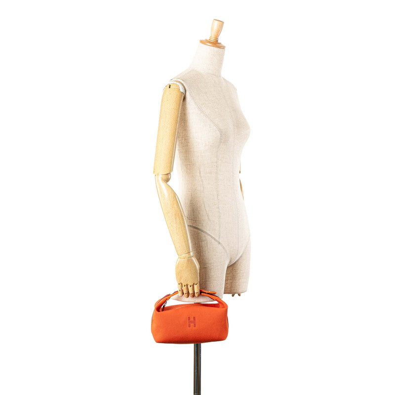 エルメス ブリッドアブラックPM ハンドバッグ オレンジ キャンバス レディース HERMES 【中古】