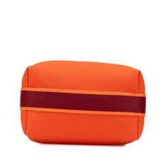エルメス ブリッドアブラックPM ハンドバッグ オレンジ キャンバス レディース HERMES 【中古】