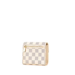 ルイ ヴィトン ダミエ アズール ポルト フォイユ コアラ 三つ折り財布 N60013 ホワイト PVC レディース LOUIS VUITTON 【中古】