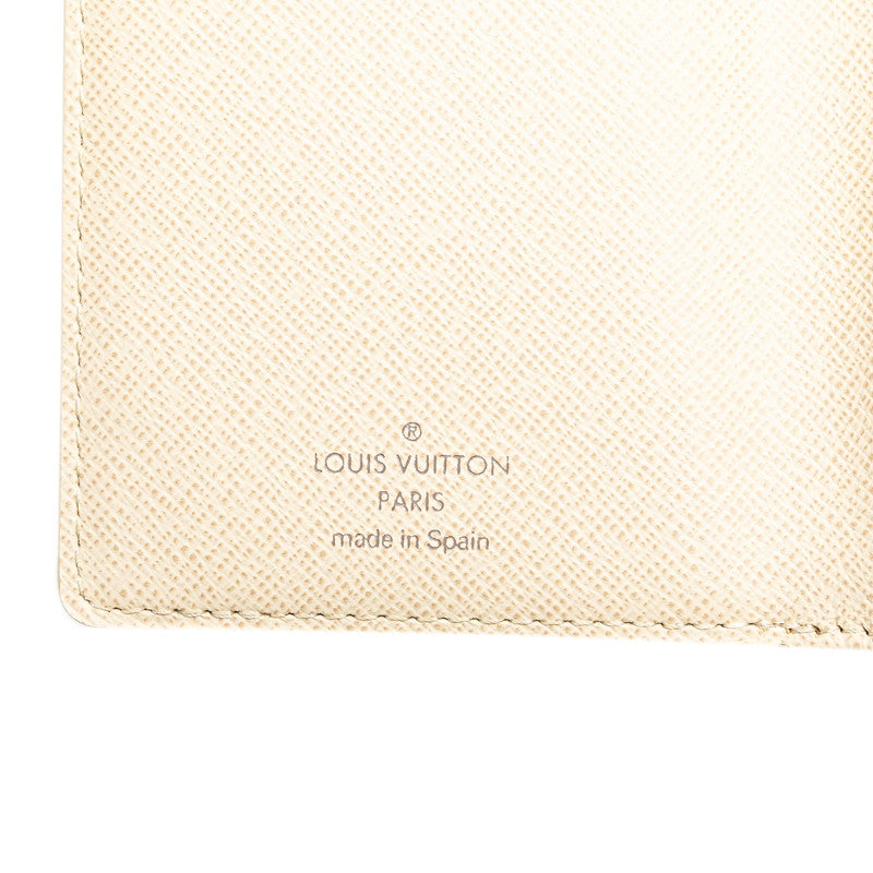 ルイ ヴィトン ダミエ アズール ポルト フォイユ コアラ 三つ折り財布 N60013 ホワイト PVC レディース LOUIS VUITTON 【中古】