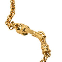 シャネル ココマーク ヴィンテージ ティアドロップ ペンダント ネックレス 97A刻印 ゴールド メッキ レディース CHANEL 中古