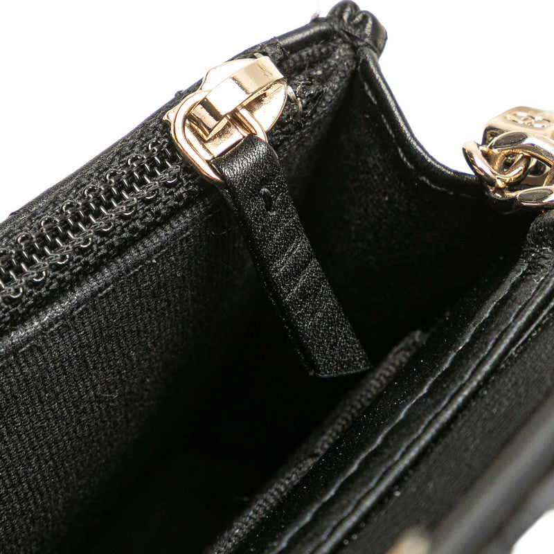 シャネル マトラッセ ココマーク チェーンウォレット 長財布 AP1839 ブラック ラムスキン フェイクパール レディース CHANEL 【中古】