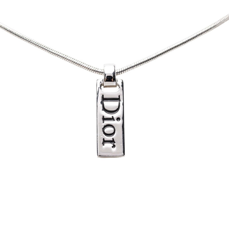ディオール ヴィンテージ ロゴプレート ネックレス ペンダント シルバー メタル レディース Dior 【中古】