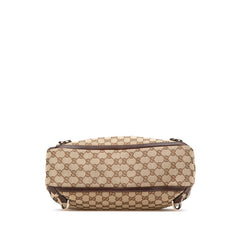 グッチ GGキャンバス ハンドバッグ トートバッグ 170004 ベージュ ブラウン レザー レディース GUCCI 【中古】