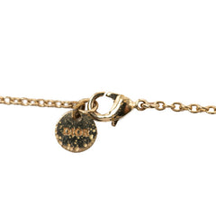 ディオール クレール ディー リュヌ CDロゴ チェーン ペンダント ネックレス ゴールド メッキ クリスタル レディース Dior 【中古】