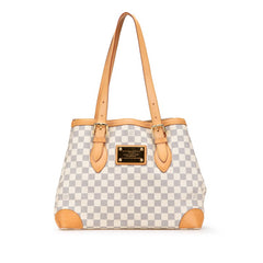 ルイ ヴィトン ダミエ アズール ハムステッドMM ワンショルダーバッグ トートバッグ N51206 ホワイト PVC レザー レディース LOUIS VUITTON 【中古】