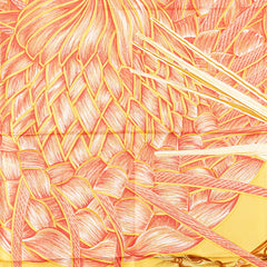 エルメス カレ90 Jardin Creole クレオルの楽園 スカーフ オレンジ レッド マルチカラー シルク レディース HERMES 【中古】