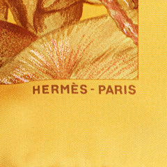 エルメス カレ90 Jardin Creole クレオルの楽園 スカーフ オレンジ レッド マルチカラー シルク レディース HERMES 【中古】