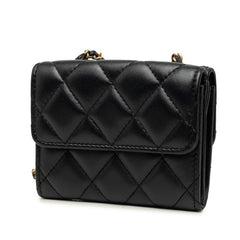 シャネル マトラッセ ココマーク ミニ チェーン ショルダーバッグ ブラック ゴールド金具 ラムスキン レディース CHANEL 中古