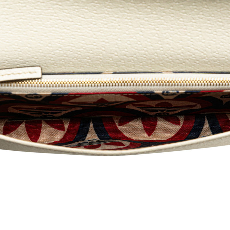 グッチ × adidas アディダス チェーンウォレット ショルダーバッグ 621892 ブラック ホワイト レザー レディース GUCCI 【中古】
