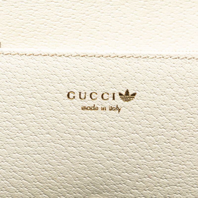 グッチ × adidas アディダス チェーンウォレット ショルダーバッグ 621892 ブラック ホワイト レザー レディース GUCCI 【中古】