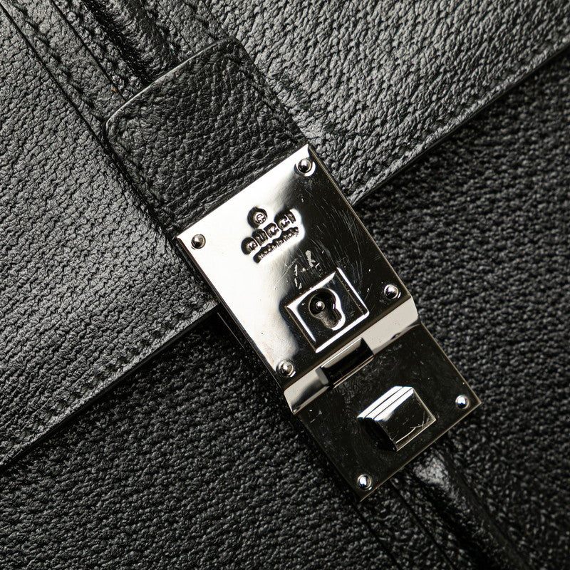 グッチ ロゴ セカンドバッグ クラッチバッグ 140969 ブラック レザー レディース GUCCI 【中古】