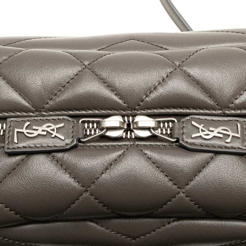 サンローラン ルル Yステッチ チェーン ショルダーバッグ 574102 グレー レザー レディース SAINT LAURENT 【中古】
