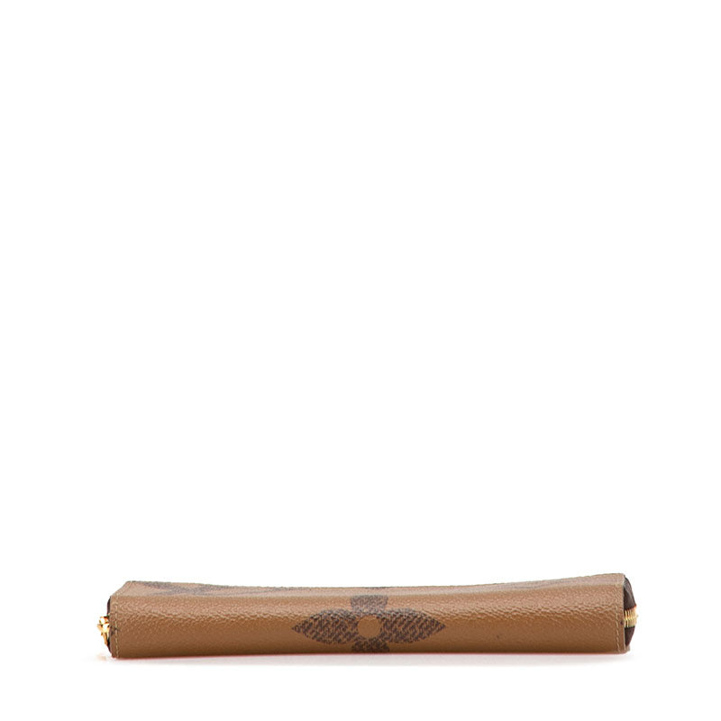 ルイ ヴィトン モノグラム ジャイアント リバース 長財布 ラウンドファスナー M69353 ブラウン PVC レザー レディース LOUIS VUITTON 【中古】