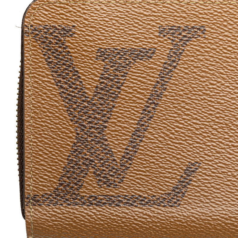 ルイ ヴィトン モノグラム ジャイアント リバース 長財布 ラウンドファスナー M69353 ブラウン PVC レザー レディース LOUIS VUITTON 【中古】