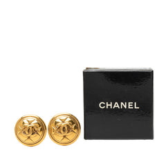 シャネル ヴィンテージ マトラッセ ココマーク イヤリング ゴールド メッキ レディース CHANEL 中古