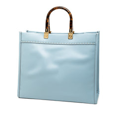 フェンディ サンシャイン トートバッグ ショルダーバッグ 2WAY ブルー レザー レディース FENDI 【中古】