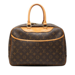 ルイ ヴィトン モノグラム ドーヴィル ハンドバッグ M47270 ブラウン PVC レザー レディース LOUIS VUITTON 【中古】
