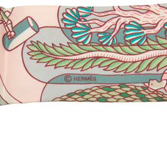 エルメス ツイリー 万国博覧会 Exposition Universelle スカーフ ピンク グリーン系 シルク レディース HERMES 中古