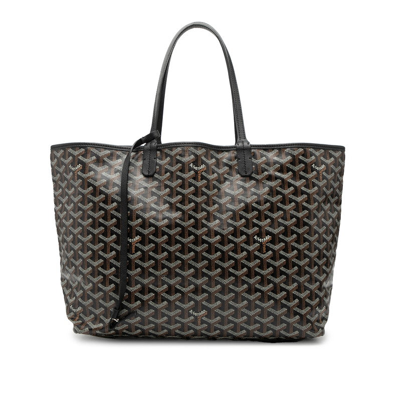 ゴヤール サンルイPM トートバッグ ブラック ブラウン PVC レザー レディース GOYARD 【中古】