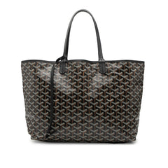 ゴヤール サンルイPM トートバッグ ブラック ブラウン PVC レザー レディース GOYARD 【中古】