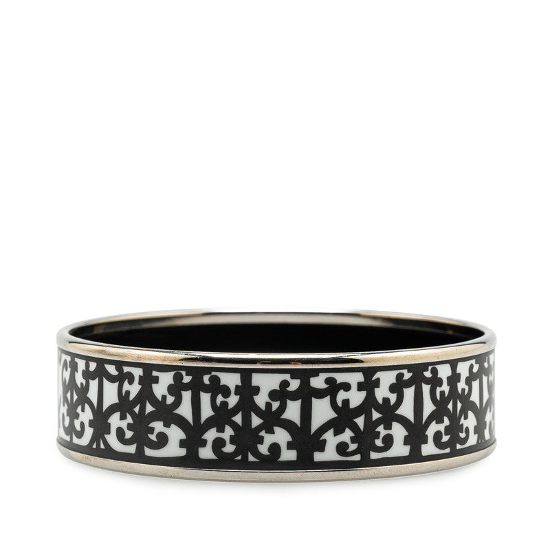 エルメス エマイユGM ガダルキヴィール バングル ブラック シルバー メタル レディース HERMES 【中古】