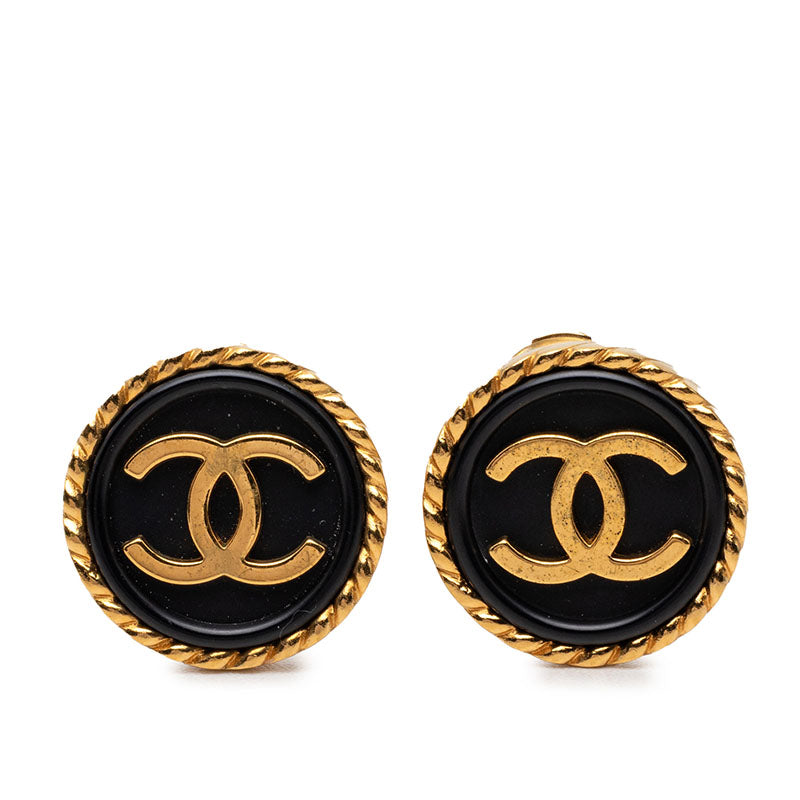 シャネル ココマーク ヴィンテージ イヤリング 97A ゴールド ブラック メッキ レディース CHANEL 【中古】