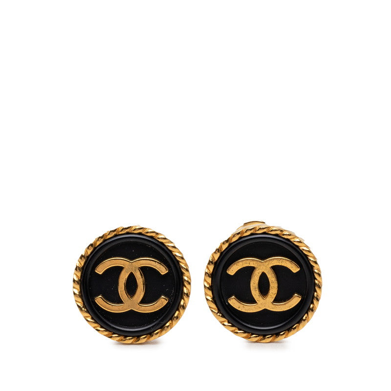 シャネル ココマーク ヴィンテージ イヤリング 97A ゴールド ブラック メッキ レディース CHANEL 【中古】