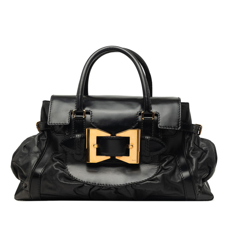 グッチ ハンドバッグ ボストンバッグ 189881 ブラック レザー レディース GUCCI 中古