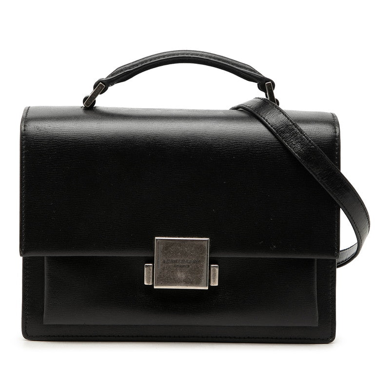 サンローラン ベルシャス ミディアム ハンドバッグ ショルダーバッグ 2WAY 482051 ブラック レザー レディース SAINT LAURENT 【中古】