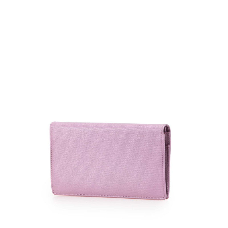 シャネル ココボタン 長財布 パープル レザー レディース CHANEL 【中古】
